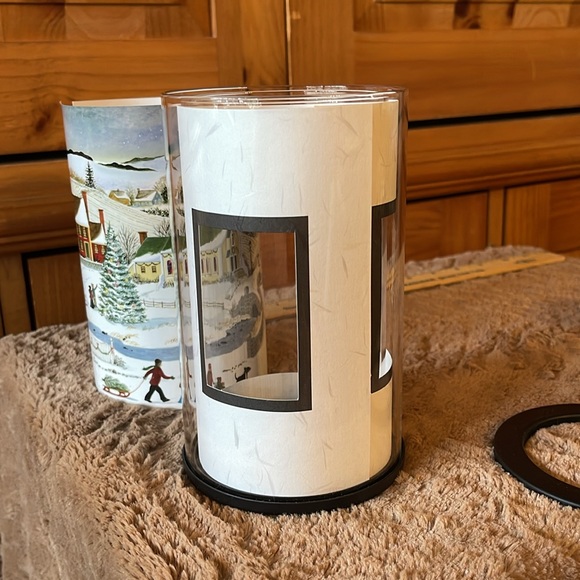 Partylite Express it Votive Luminary/Hurricane.2 inserts:Snow scene/pictures-NIB - Picture 6 of 11